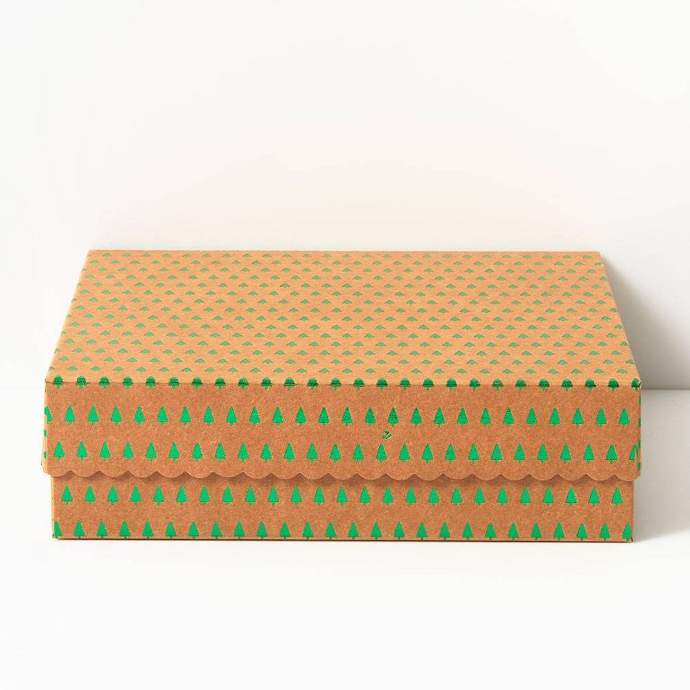 Green Foil Tree Kraft Treat Boxes - Image 2