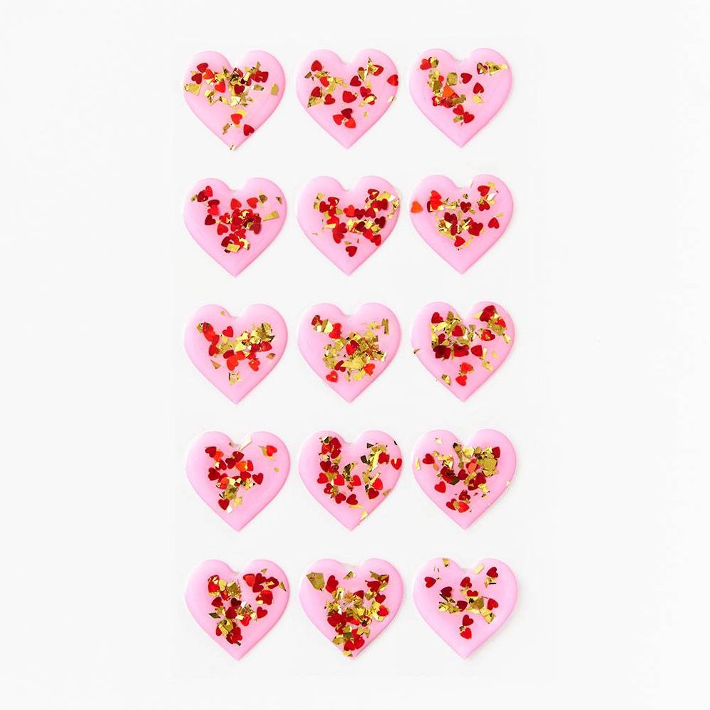 Blush Glitter Heart Stickers - Image 2