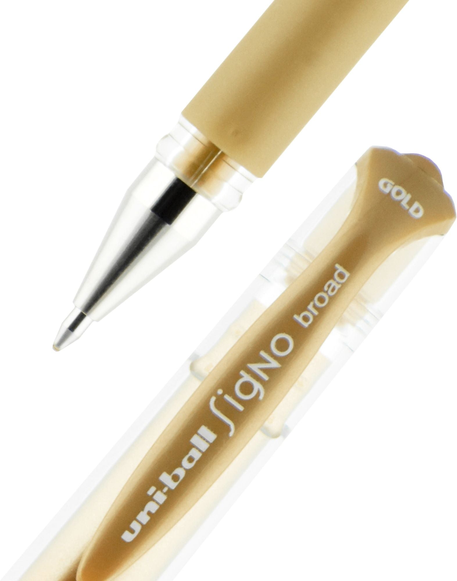 uniball Signo Gel Impact Pens. Bold Point (1.0mm). Assorted Metallic. 3 Pack (Gold. Silver. White) - Image 3