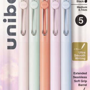 uniball? Zento Liquid Gel RT. Medium Point 0.7mm. Dawn Barrel. Black Ink 5pc