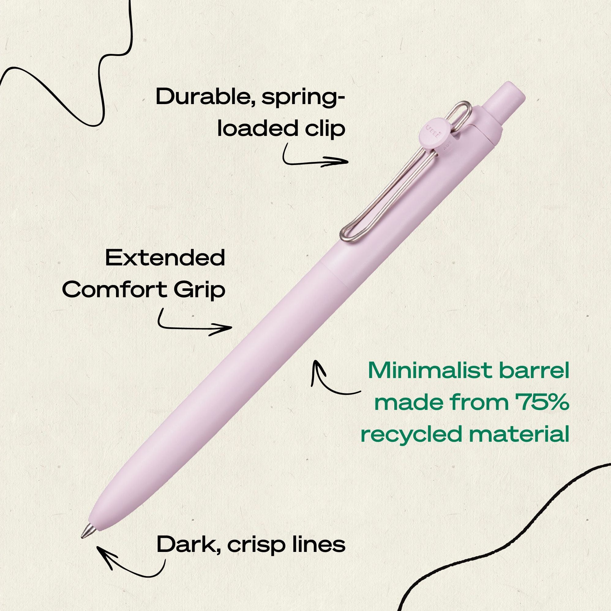 uniball? Zento Liquid Gel RT. Medium Point 0.7mm. Dawn Barrel. Black Ink 5pc - Image 5
