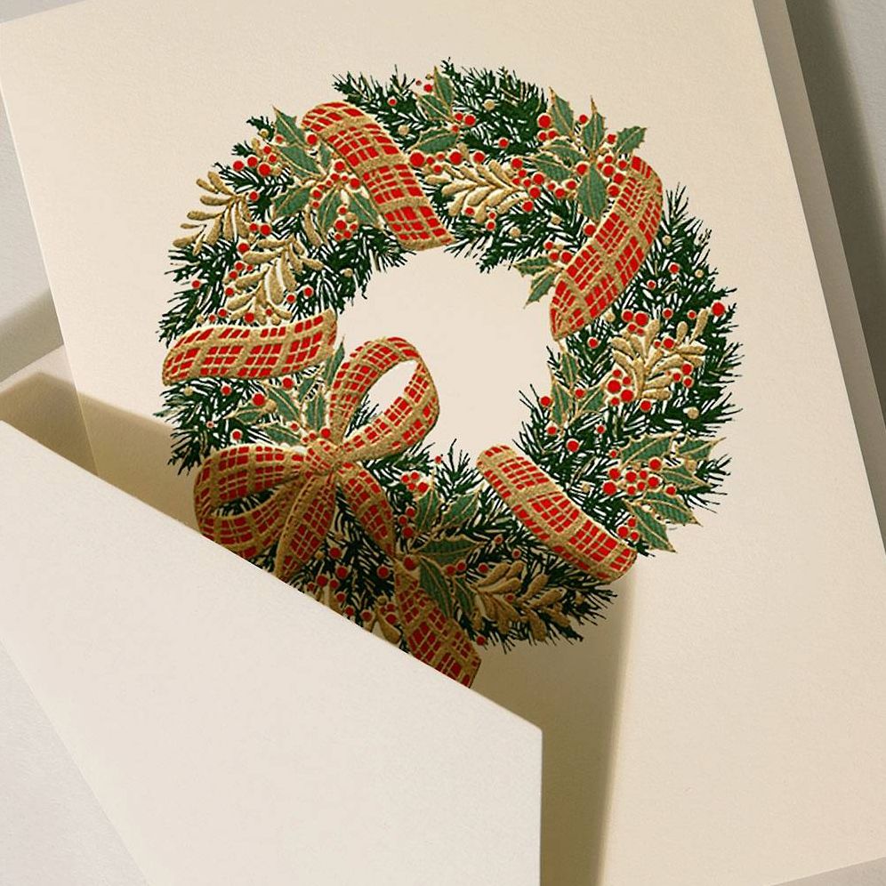 Crane & Co. Joyful Wreath Holiday Card Set - Image 2