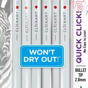 ClickArt Retractable Felt Tip Marker Mild Assorted 6pk