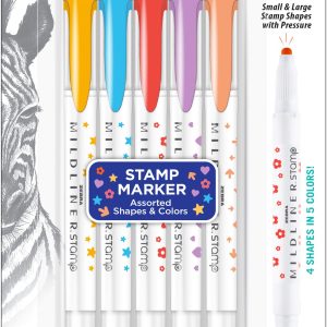 Mildliner Dual-tip Stamp Markers Set of 5