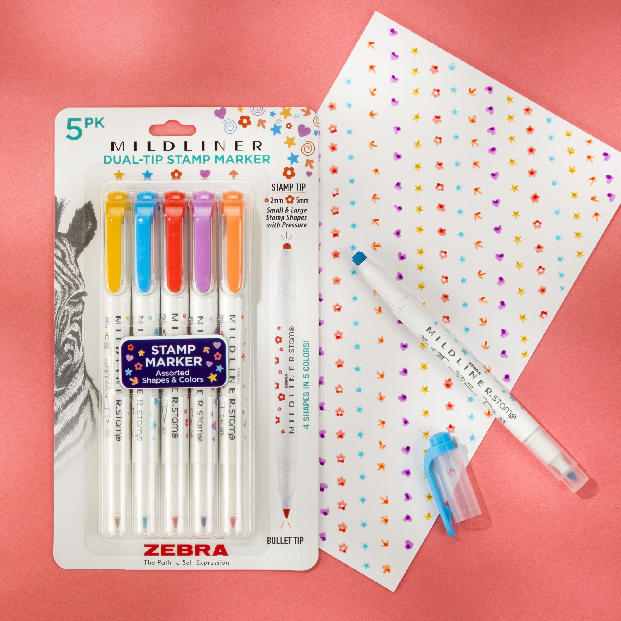 Mildliner Dual-tip Stamp Markers Set of 5 - Image 2