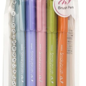 Zebra Smoky Brush Pens Set of 5 - Light Colors