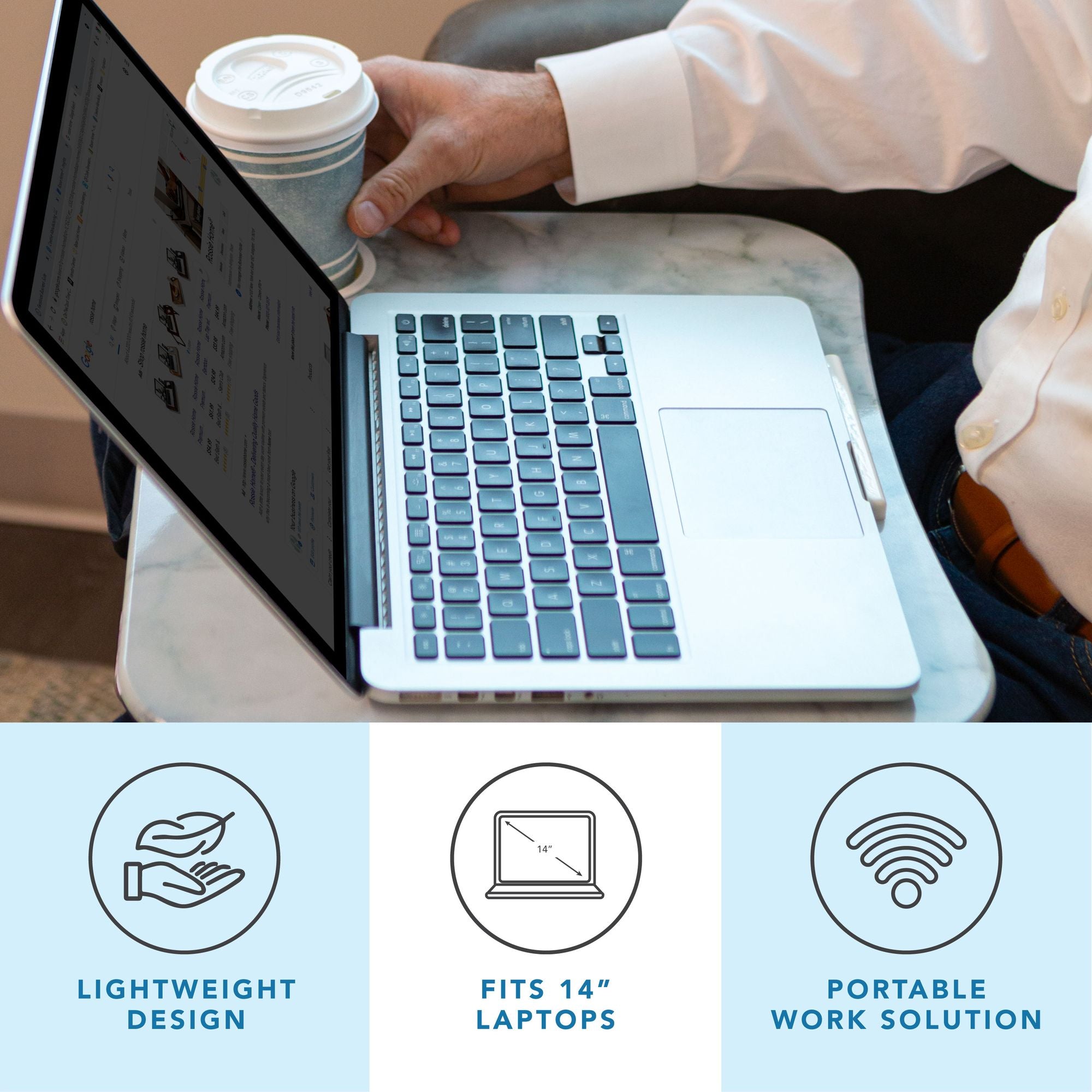 Stone Design Cup Holder Lap Desk - Image 3