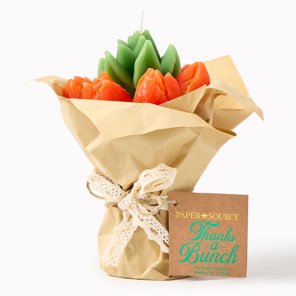 Tulip Candle Bouquet - Orange