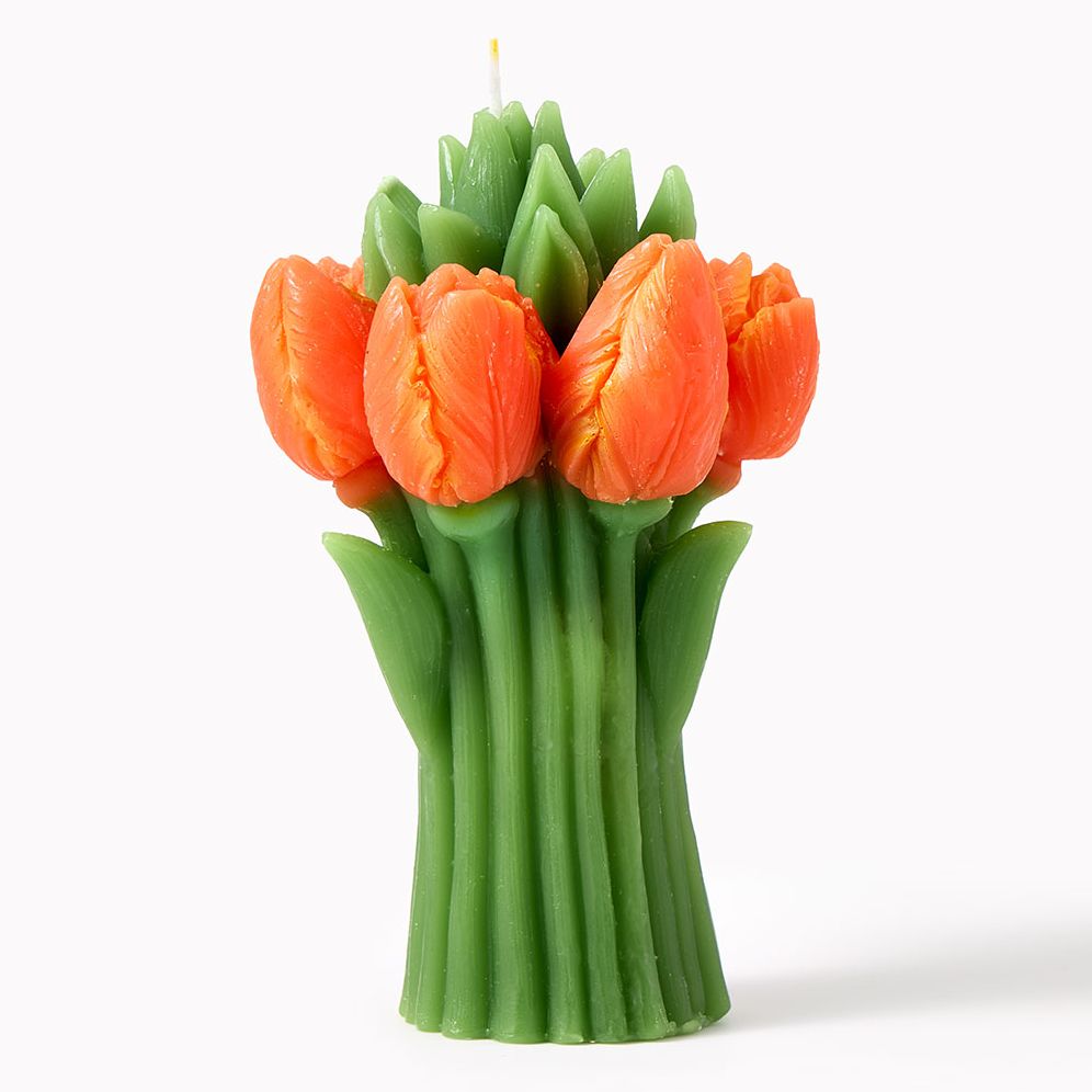 Tulip Candle Bouquet - Orange - Image 2