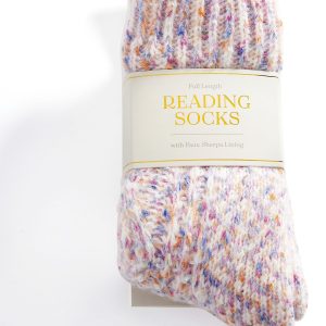 Pink Confetti Cable Knit Reading Sock