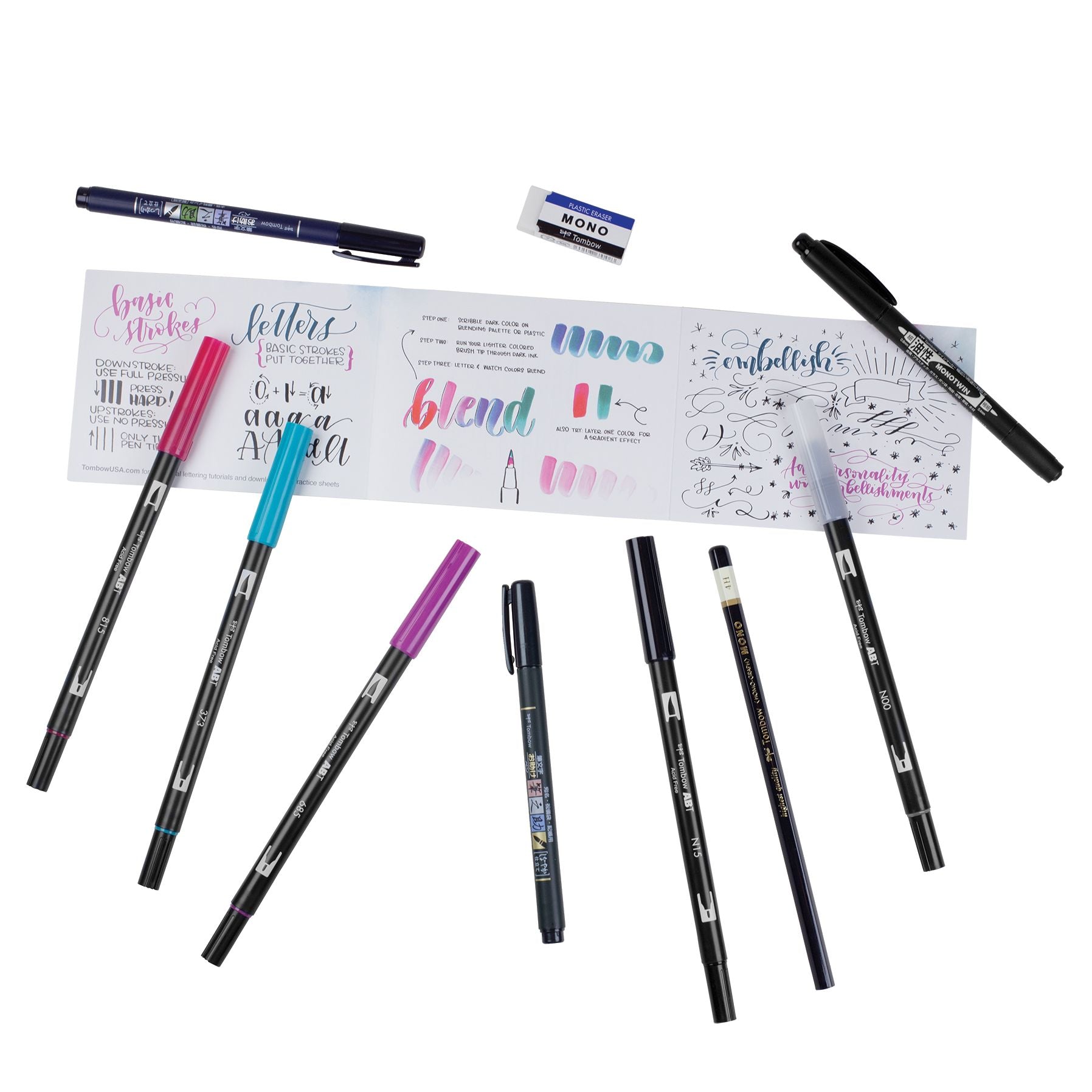 Tombow Lettering in Color Set Updated Palette with Dual Brush Pens and Hand Lettering Tools - Image 3