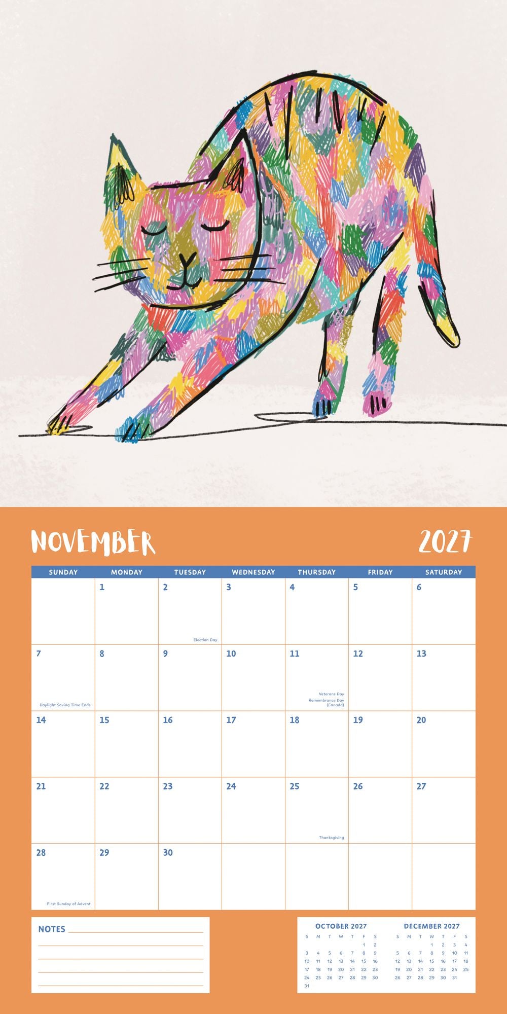 2027 Wall Calendar - Niaski Cats - Image 13