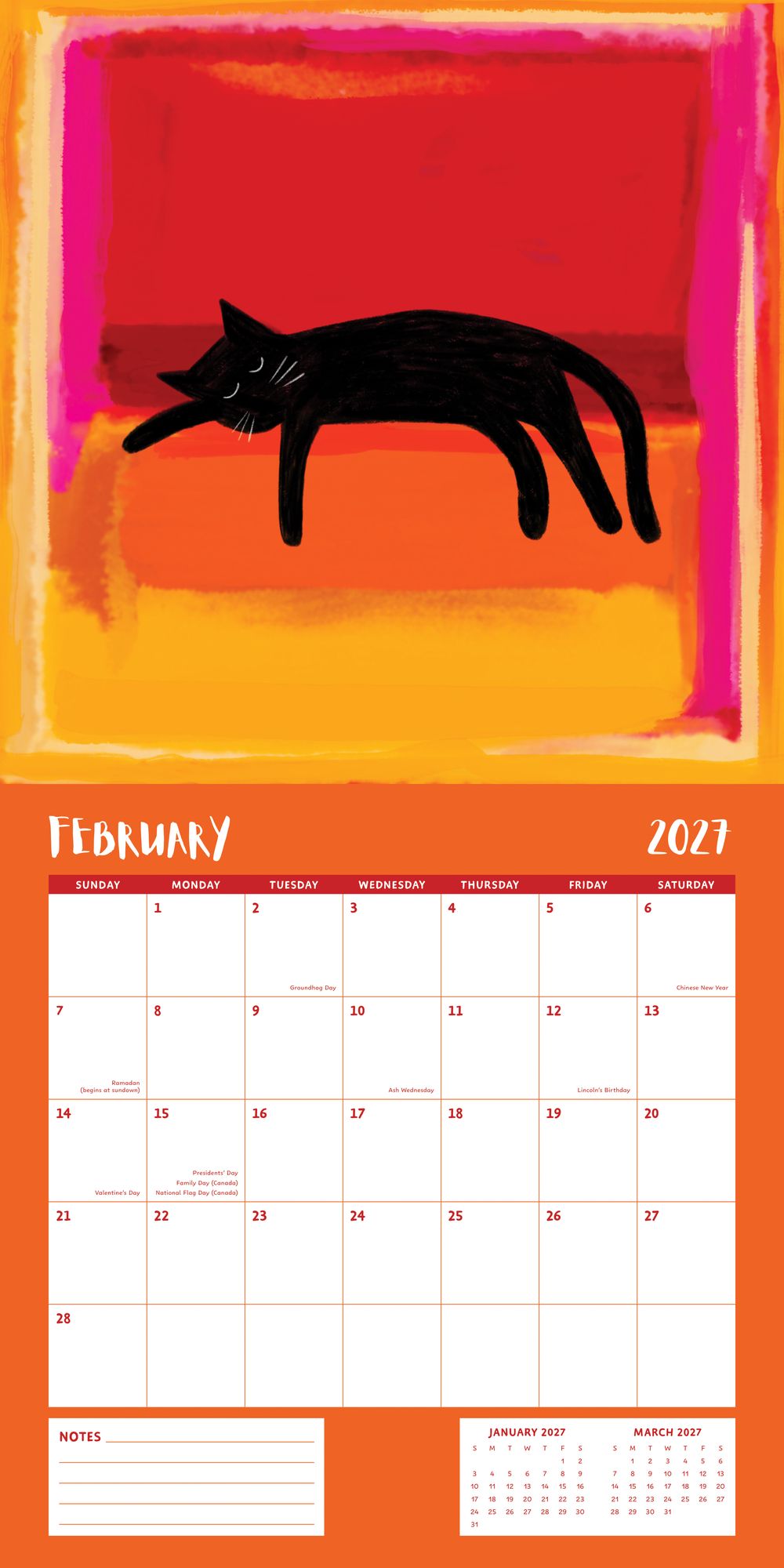 2027 Wall Calendar - Niaski Cats - Image 4