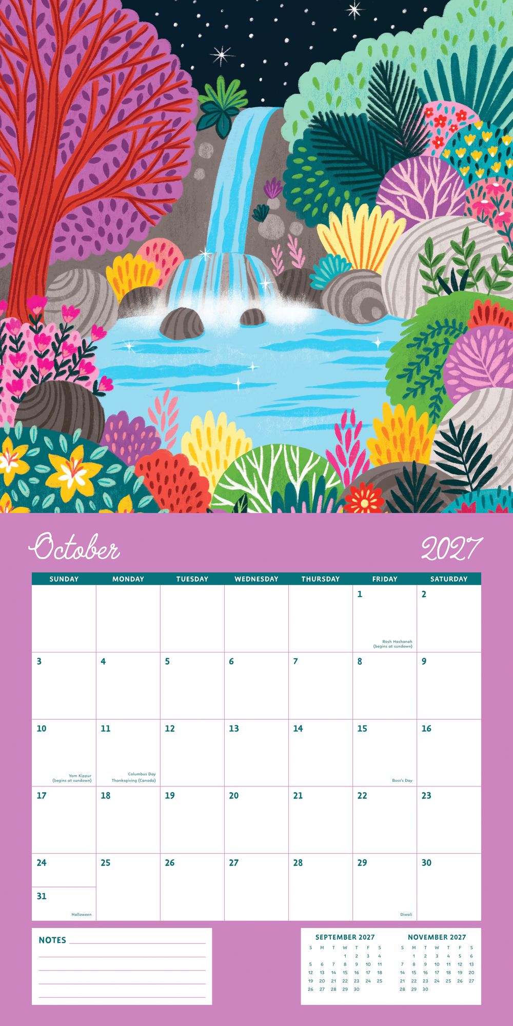 2027 Wall Calendar - Enchanted Wildscapes - Pear Tree Press - Image 12