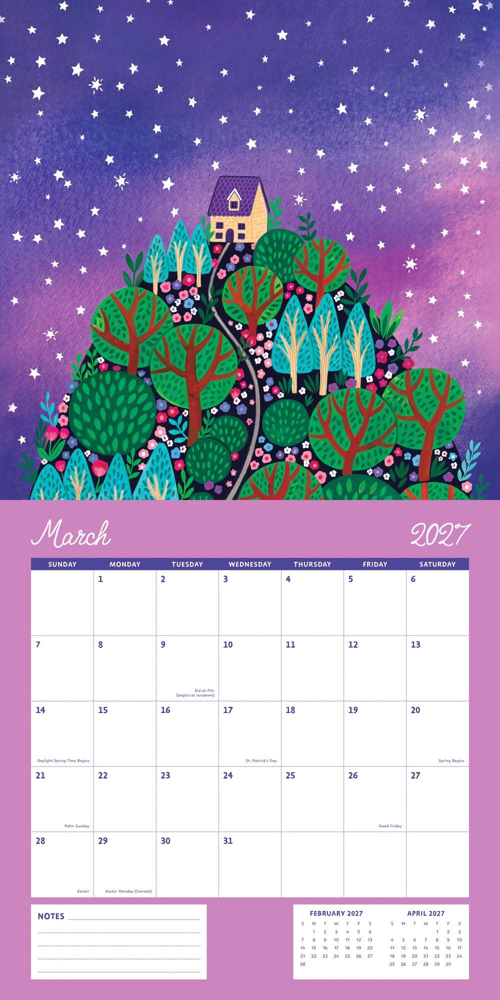 2027 Wall Calendar - Enchanted Wildscapes - Pear Tree Press - Image 5