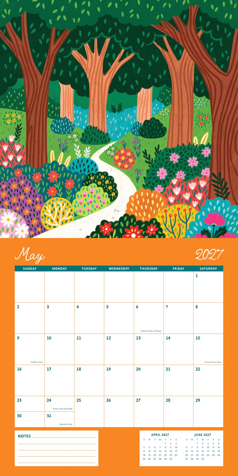 2027 Wall Calendar - Enchanted Wildscapes - Pear Tree Press - Image 7