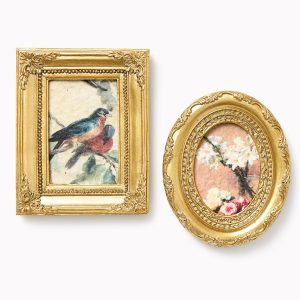 Gold Framed Art Magnets. Set of 2