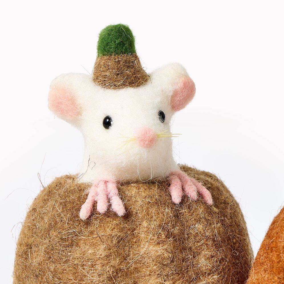Wool Pumpkin with Mouse. 2 Assorted - Image 2