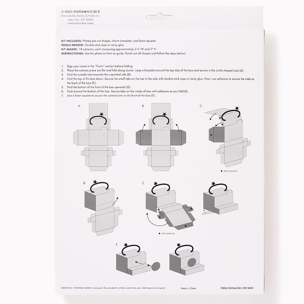 Camera Friendship Bracelet Valentine Card Kit - Image 3