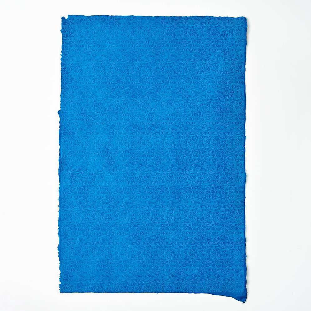 Blue Swirl Handmade Paper - Image 2