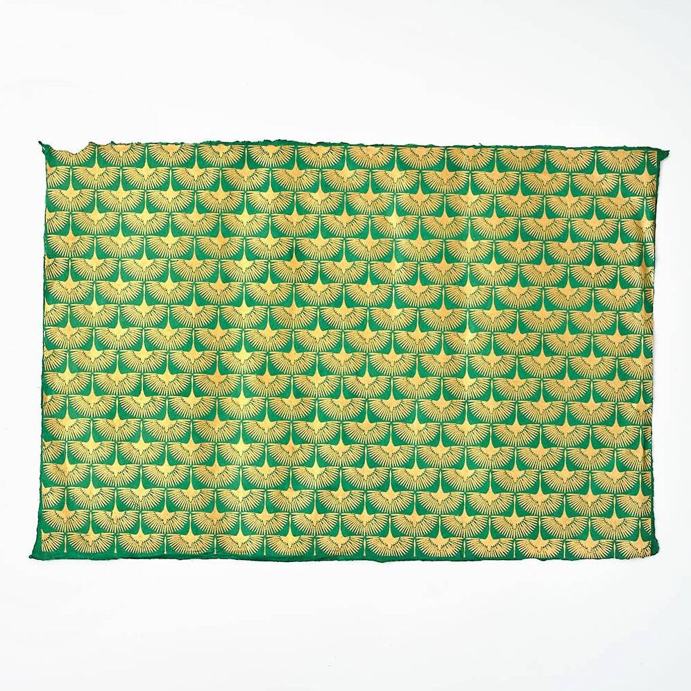 Gold Cranes on Green Handmade Paper - Image 2