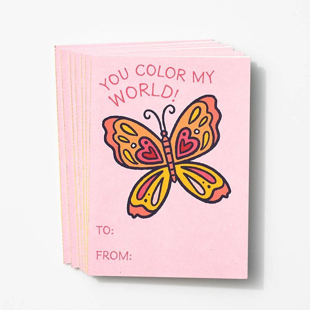 Butterfly Coloring Valentine Card Set - Image 2