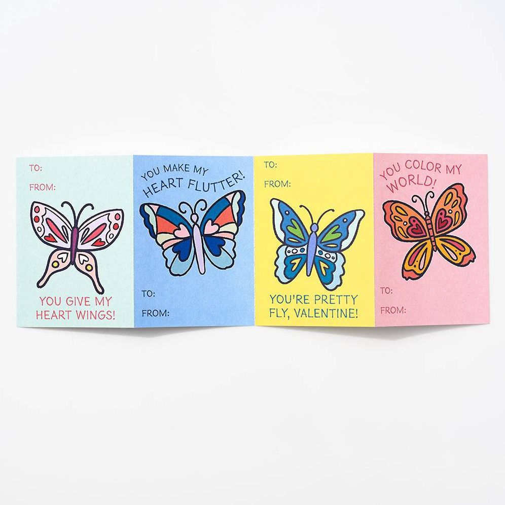 Butterfly Coloring Valentine Card Set - Image 3