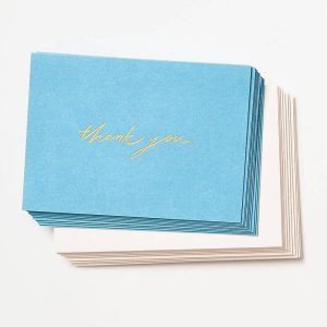 Aqua Thank You Card Set
