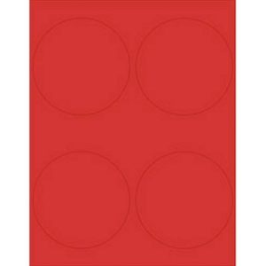Red 4 Inch Round Printable Labels
