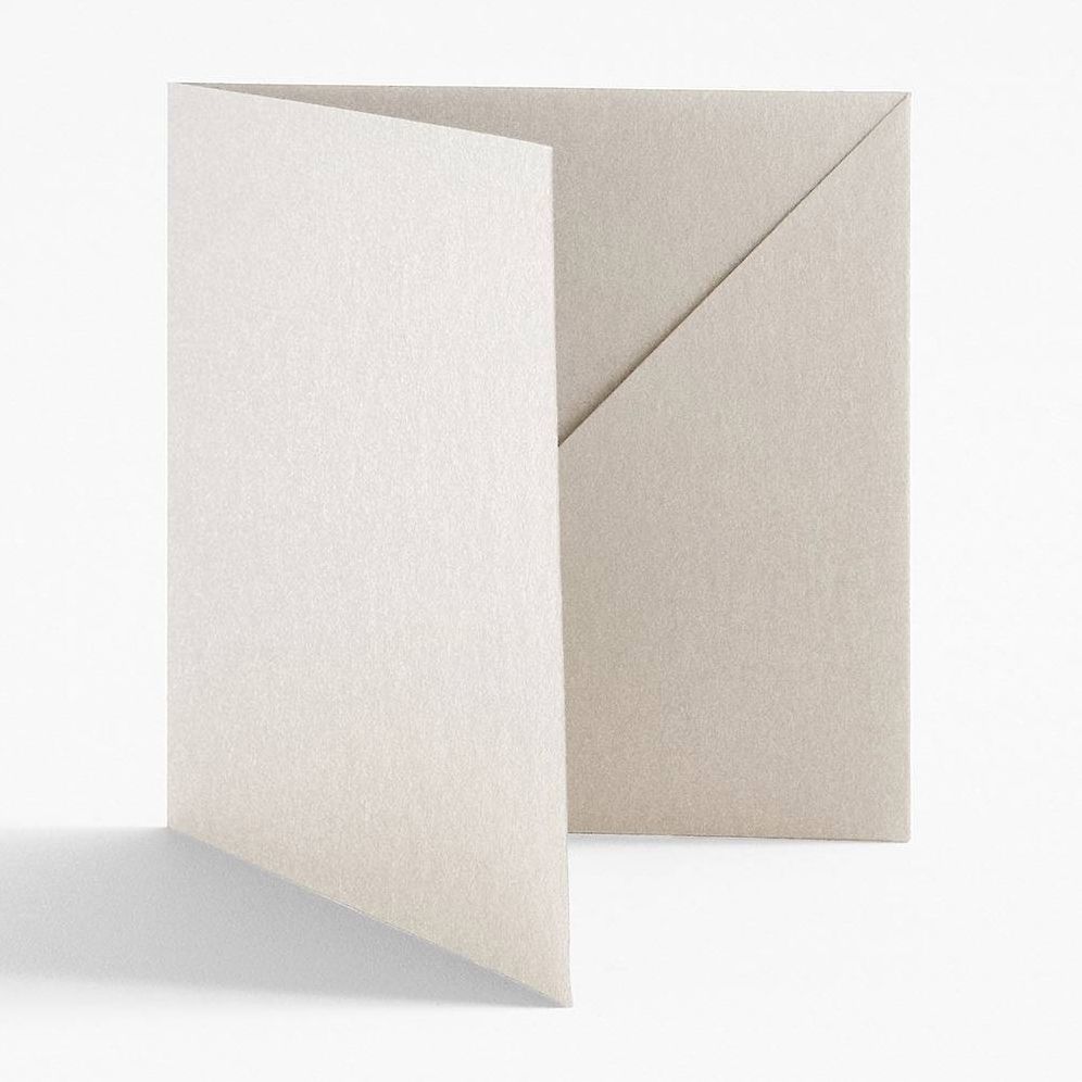 5.5 Square Shimmer Silver Diagonal Folders