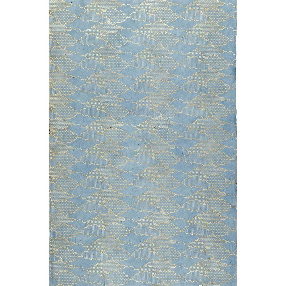 Gold Clouds on Soft Blue Handmade Paper - Image 2