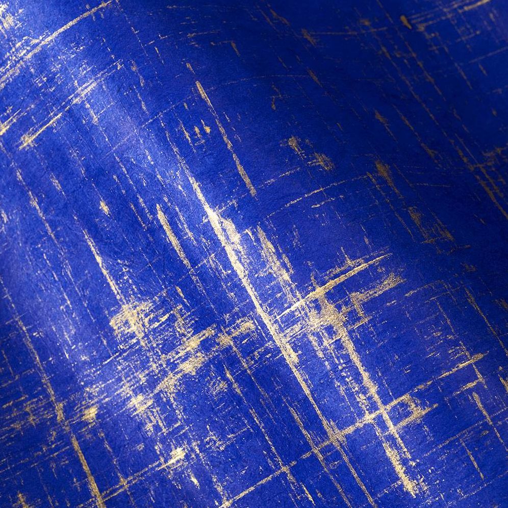 Brush Stroke Gold on Sapphire Handmade Paper - Image 2