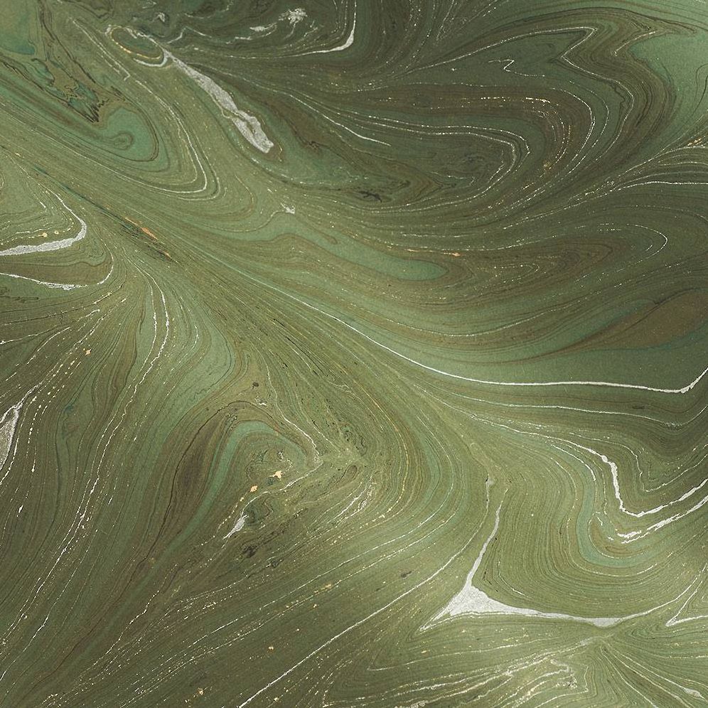Dark Green Marble Handmade Paper - Image 2