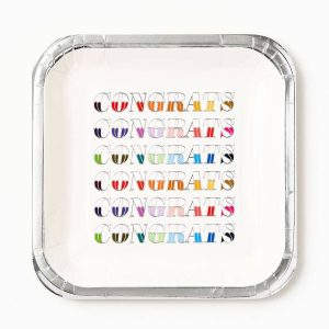 Colorful Congrats Square Plates