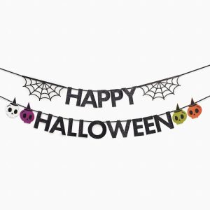 Happy Halloween Skull Banner