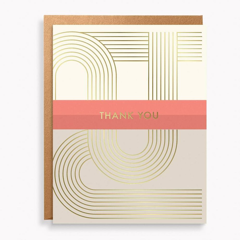 Modern Foil Stripe Thank You Stationery Set - Image 2
