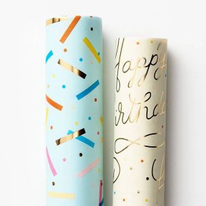 Happy Birthday Dual Roll Stone Paper Roll Wrap