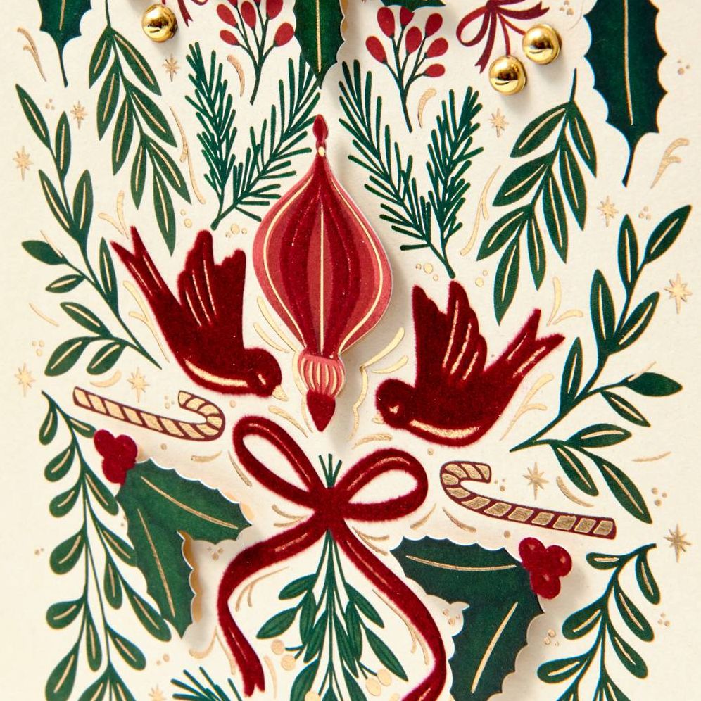 Christmas Elegant Greenery Birds Stationery Set - Image 4