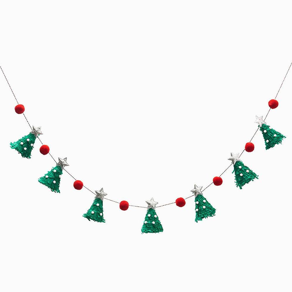 Tinsel Tree Pom Garland - Image 2