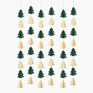 Green and White Tree Wall Decor