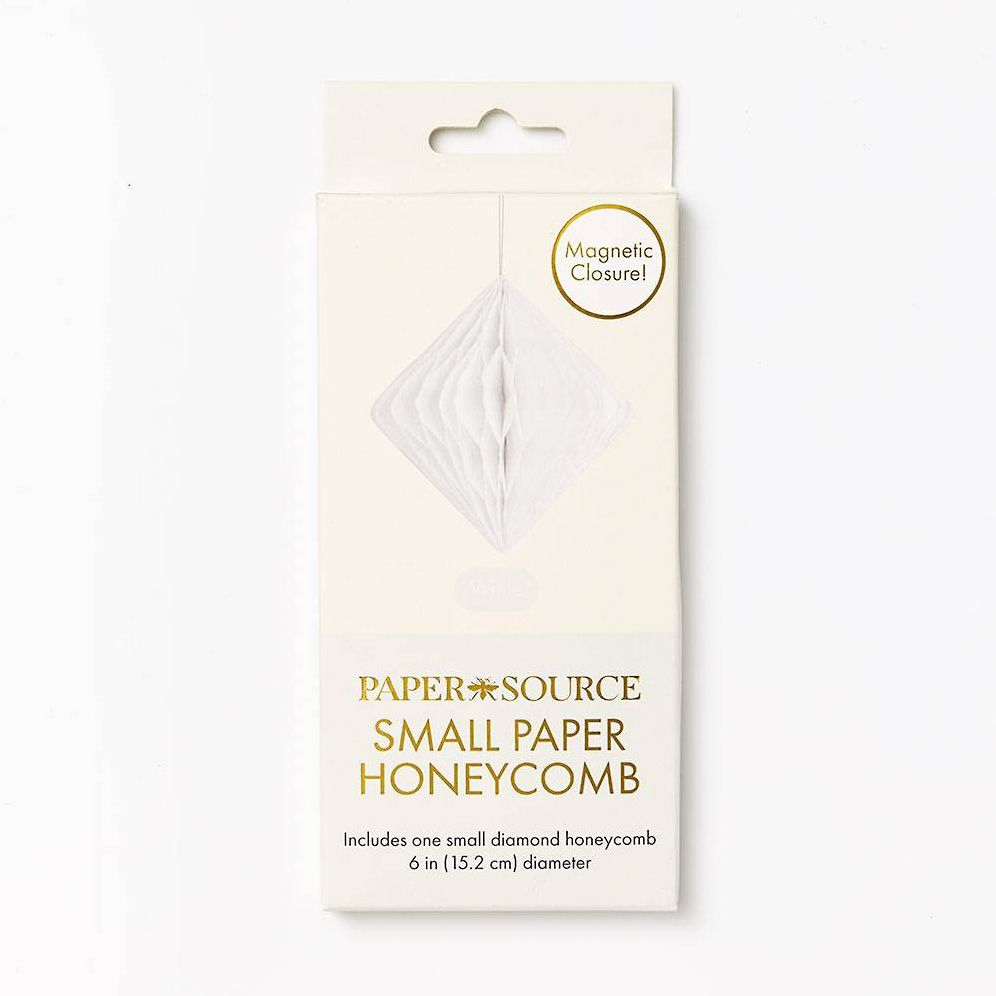 Diamond Paper Honeycomb Ball.White.Small 6 inches
