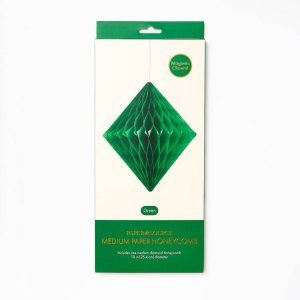 Diamond Paper Honeycomb Ball.Green.Medium. 10inches