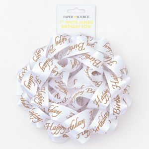Bday White 7 Jumbo Satin Bow