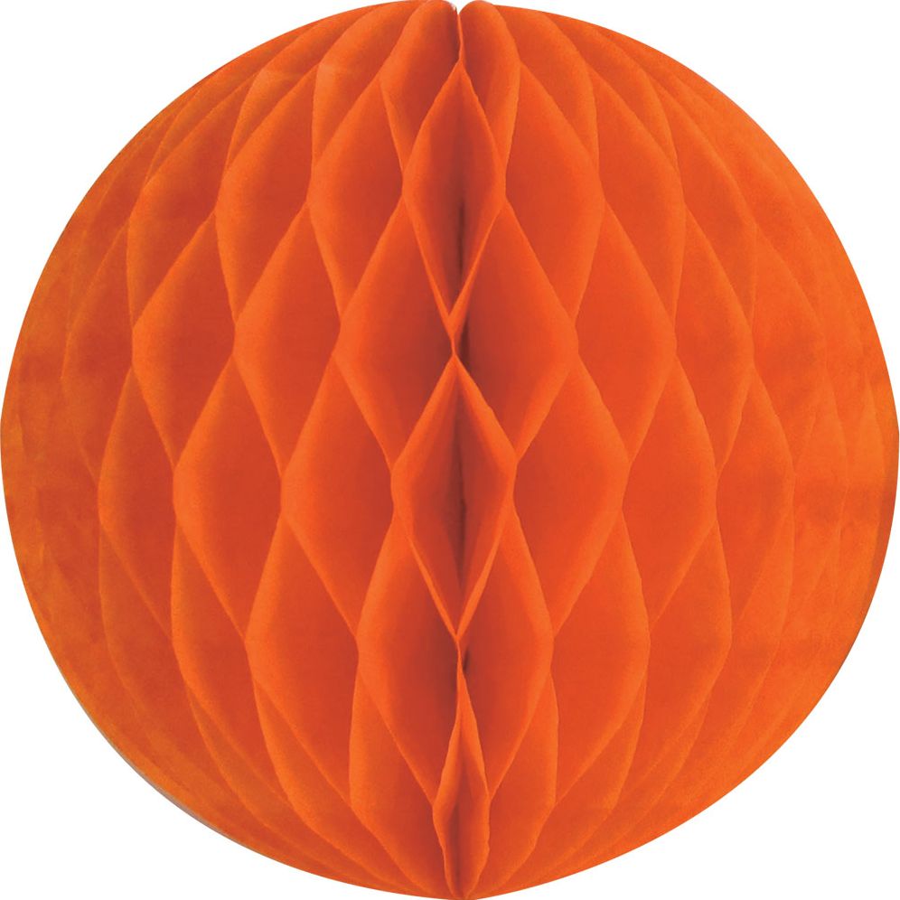 Orange Med Paper Honeycomb Sphere
