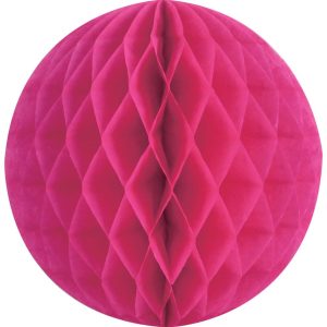 Fuschia Med Paper Honeycomb Sphere