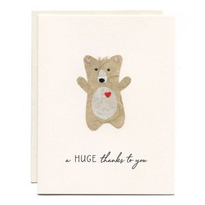 Handcrafted Bear Hug Thank You Card