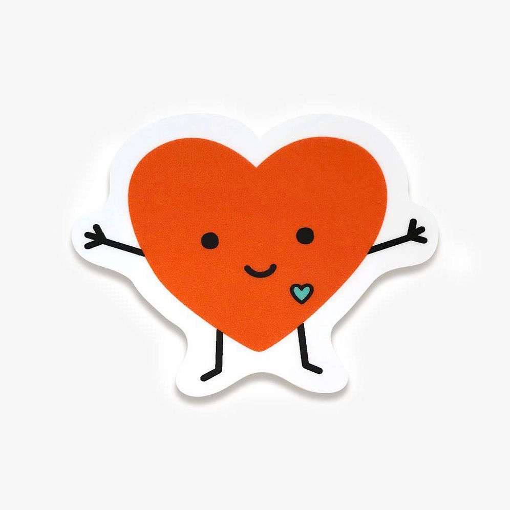 Happy Heart Sticker Greeting Card - Image 2