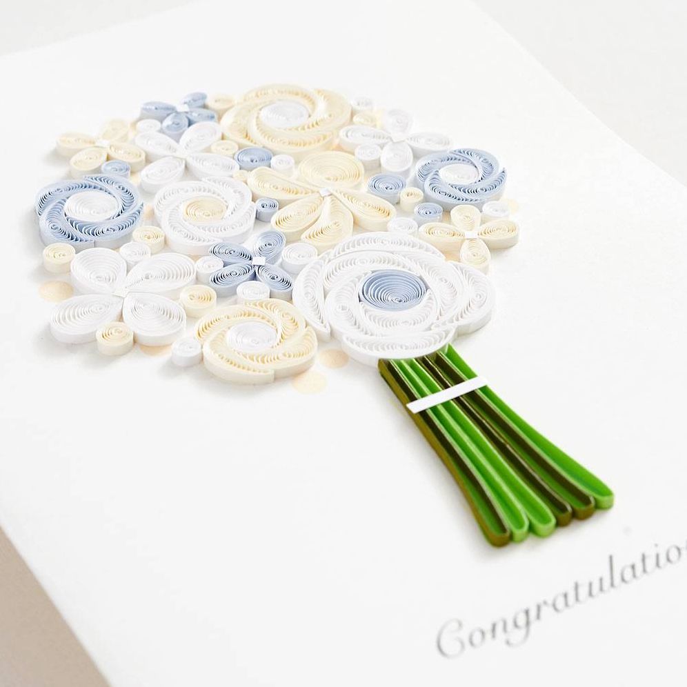 Quilling Bouquet Wedding Card - Image 2