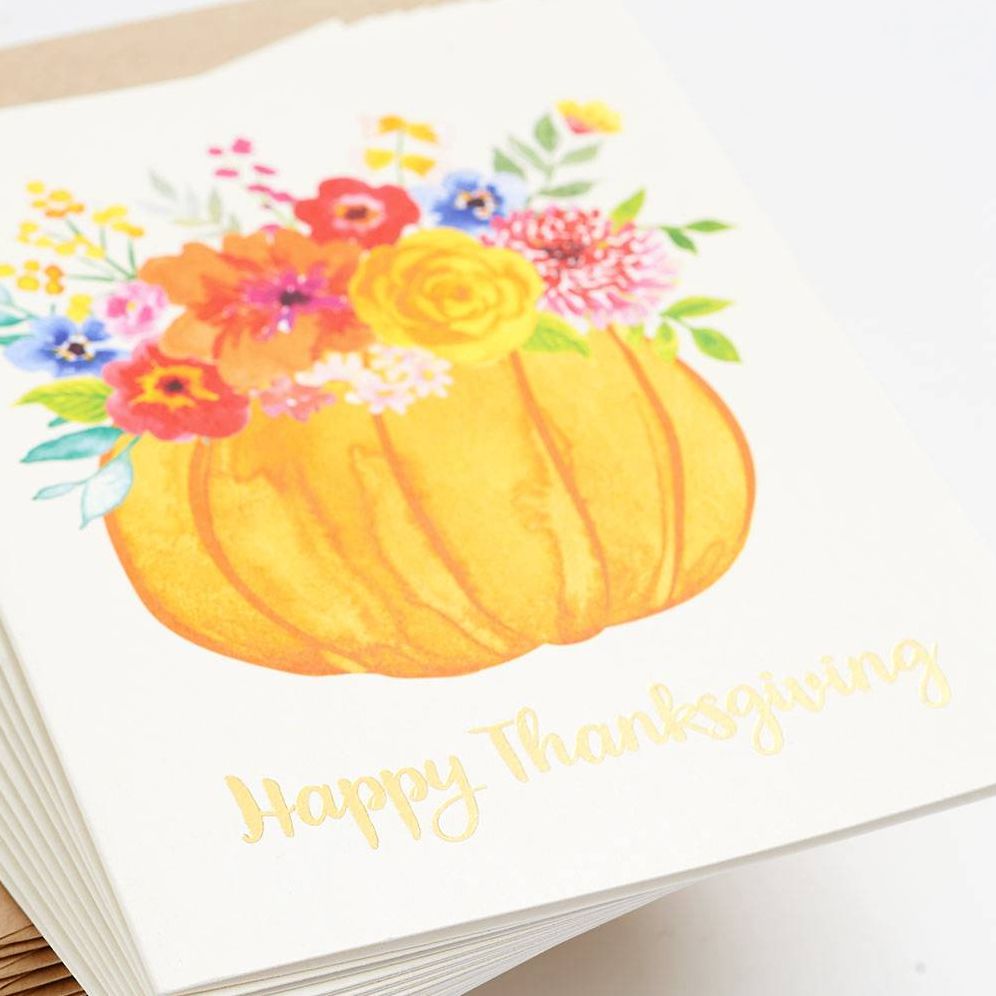 Floral Pumpkin Thanksgiving Stationery Set - Image 2