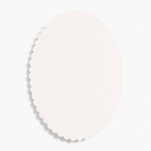 Scallop 4 Bar Superfine White Oval Cards